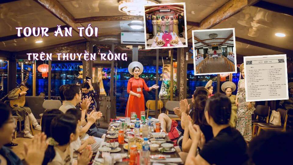 Ăn tối trên thuyền rồng sông Hương
