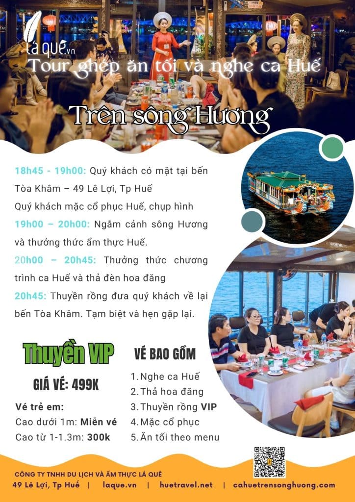 Ăn tối trên sông Hương